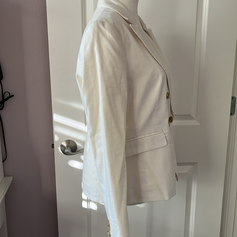 Banana Republic Ivory Linen Double Breasted Blazer - Picture 6 of 16